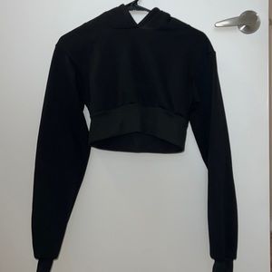 Black cropped hoodie